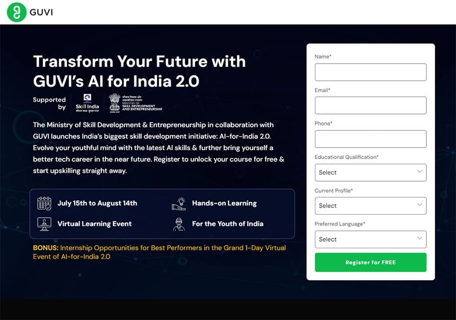Login Page of AI for India 2.0 Login Page of AI for India 2.0